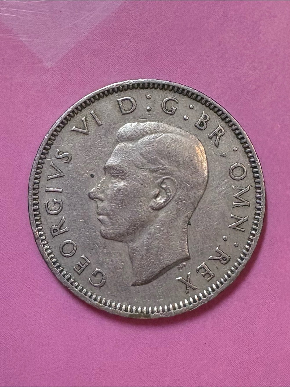 1948 Vintage Georgivs VI Great Britain Coin with King Profile - One shilling